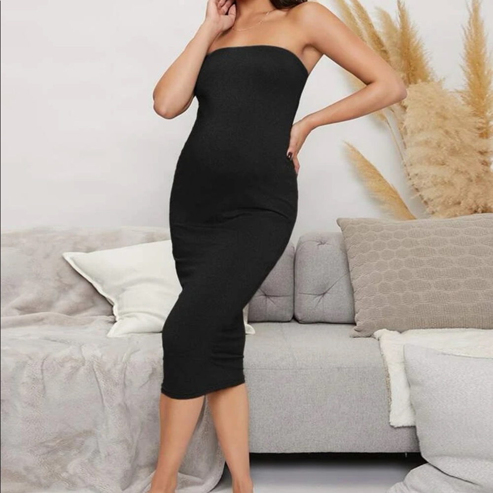 NOT AVAILABLE Black Halter Dress
